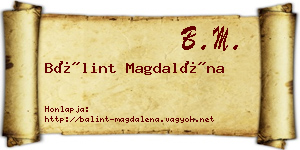 Bálint Magdaléna névjegykártya